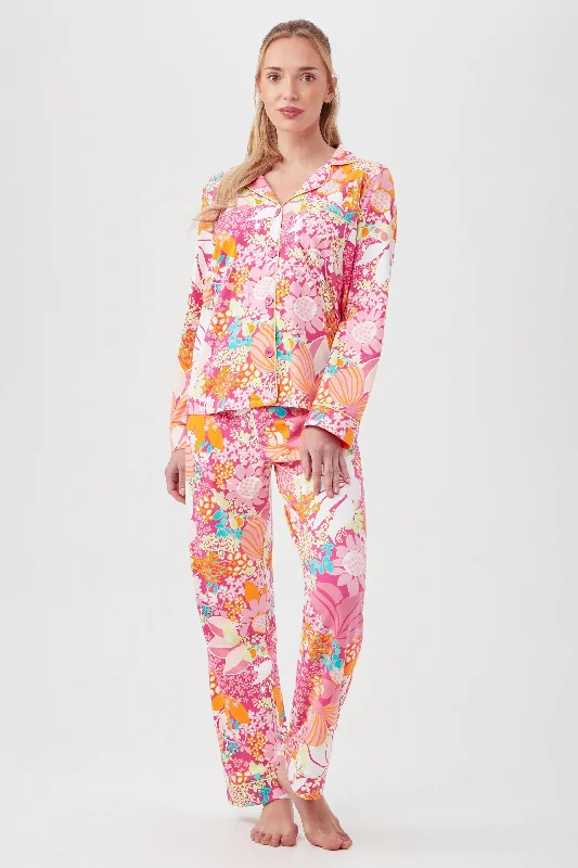 FIESTA FLORAL WOMEN'S LONG SLEEVE LONG PANT JERSEY PJ SET Best pajama sets for cold weather