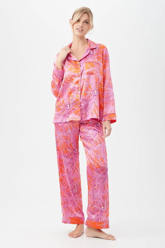 FUJI MUMS WOMEN'S LONG SLEEVE LONG PANT SILK PJ SET Affordable pajama sets