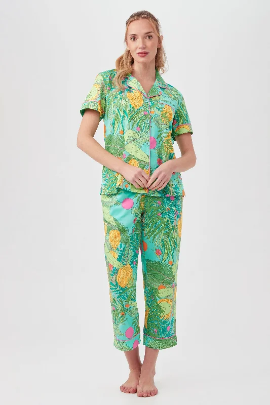 GOING BANANAS WOMEN'S SHORT SLEEVE CROPPED PANT POPLIN PJ SET Best-selling pajama sets 2024