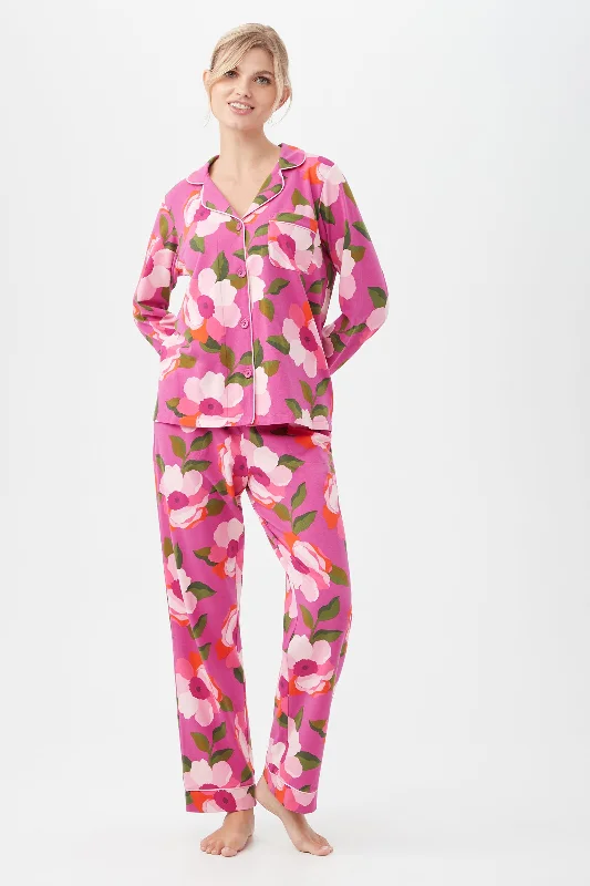 SACHA FLORAL WOMEN'S LONG SLEEVE LONG PANT JERSEY PJ SET Budget-friendly pajama sets