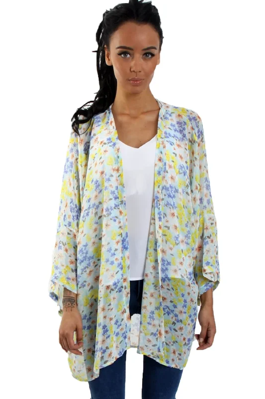 Floral Print Kimono Cozy Bridal Robe