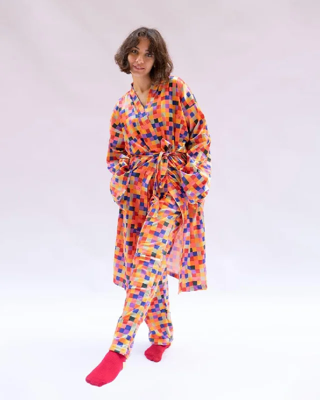 Orange Pixels Floppy Robe Spa Luxury Robe