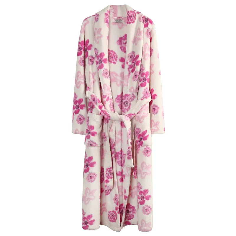 RH Luxury Women's Printed Plush Warm Shawl Collar Fleece Robe Spa Bath Loungewear RH1590 Romantic Bridal Set