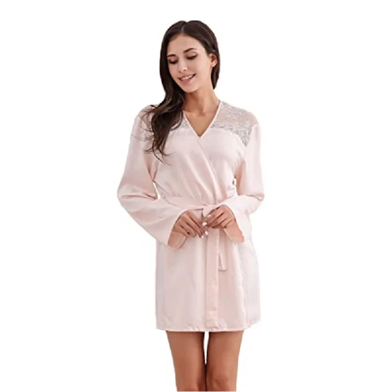 Richie House Sexy Gown Satin Plain Maxi Robe LongSleeve w/Belt Lingerie RHW2770 Warm Robe Gown