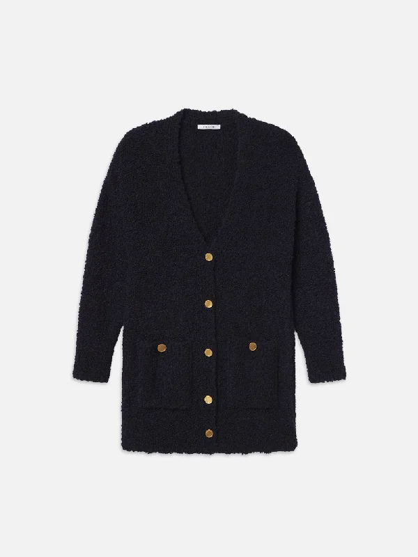 Boyfriend Boucle Cardi -- Navy Trendy oversized sweaters