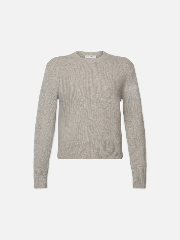 Cashmere Clean Crew -- Light Heather Grey Best value sweaters