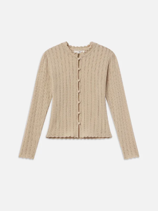 Ruffle Neck Cardi -- Taupe H&M sweaters