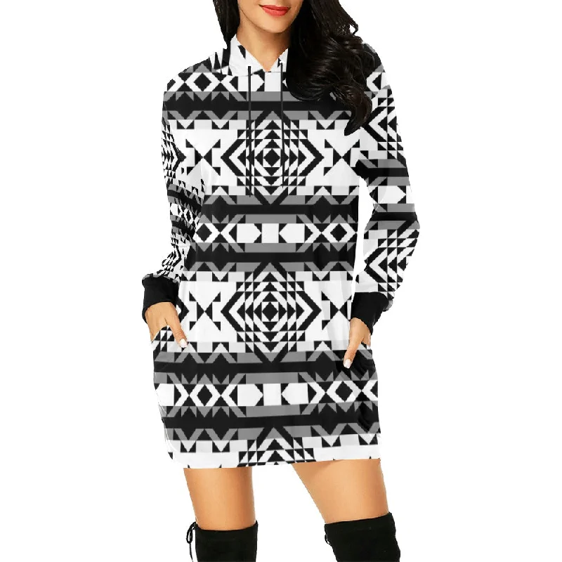 Black Rose Blizzard Hoodie Dress Glamorous mini dresses