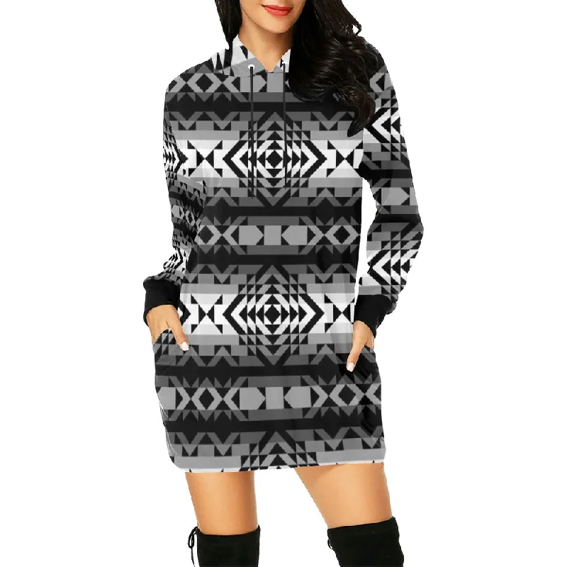 Black Rose Shadow Hoodie Dress Y2K mini dresses