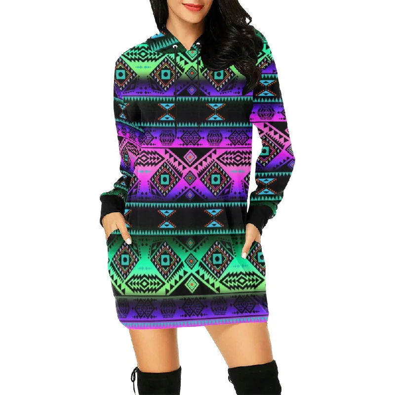 California Coast Sunrise Hoodie Dress Winter mini dresses