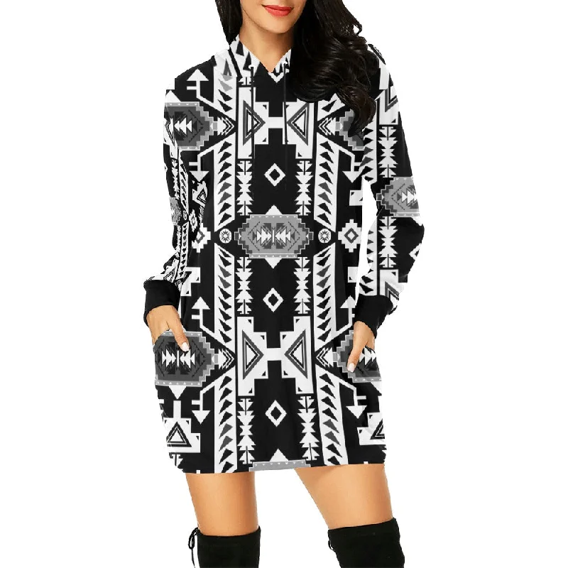 Chiefs Mountain Black and White Hoodie Dress Chic mini dresses