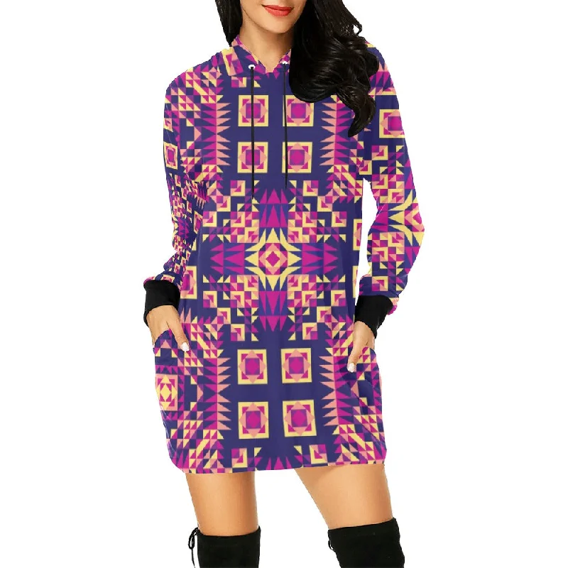 Kaleidoscope Bleu Hoodie Dress Summer mini dresses