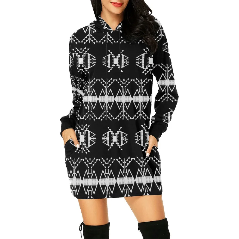 Sacred Trust Black Hoodie Dress Beach mini dresses