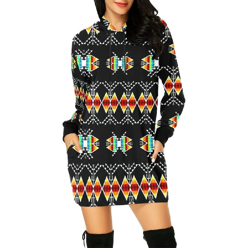 Sacred Trust Black Colour Hoodie Dress Cocktail mini dresses