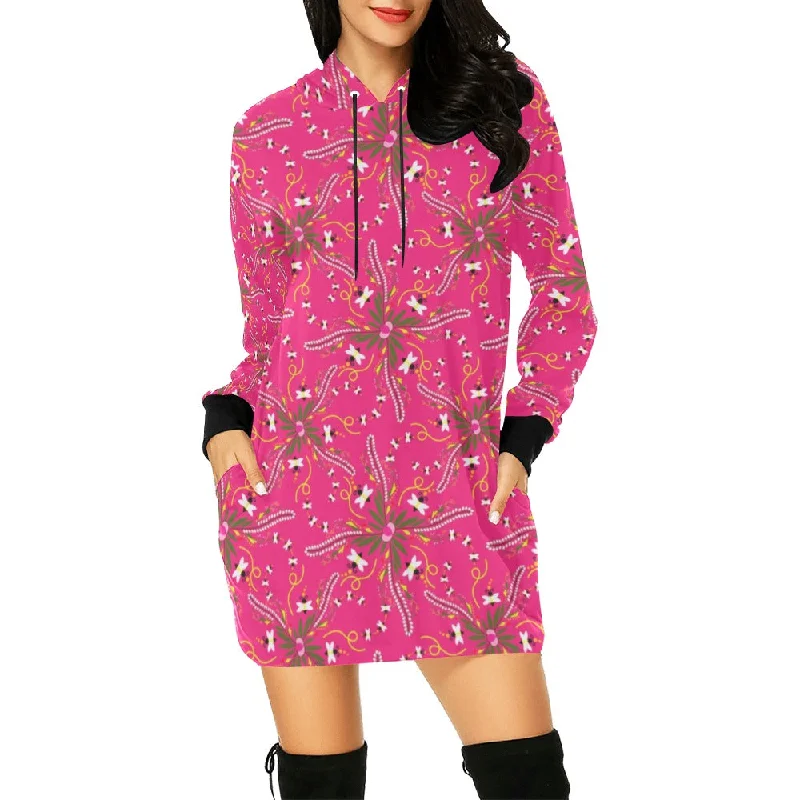 Willow Bee Bubblegum Hoodie Dress Silk mini dresses