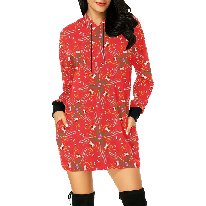 Willow Bee Cardinal Hoodie Dress Lace mini dresses