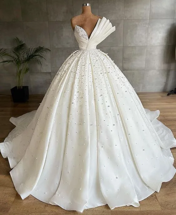 A line wedding dress formal prom dress new arrive gown       cg24188 Beaded Bridal Gown