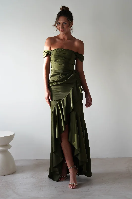 Amaretta Soft Satin Maxi Dress | Olive Zara maxi dresses