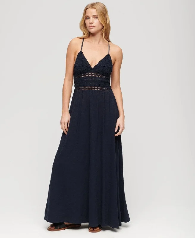 Jersey Lace Maxi Dress | Eclipse Navy Best maxi dresses for summer vacation