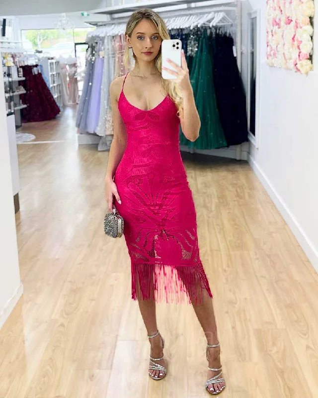 Khaleesi Lace Midi Dress - Hot Pink Best midi dresses for plus size