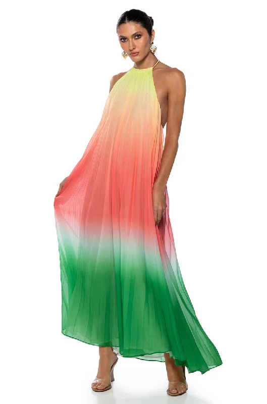 LIVING MY LIFE HALTER NECK OMBRE MAXI DRESS Shein maxi dresses