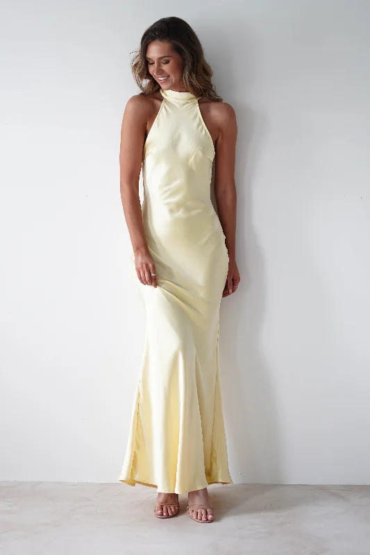 Natalia Soft Satin Maxi Dress | Lemon Best maxi dresses for tall women