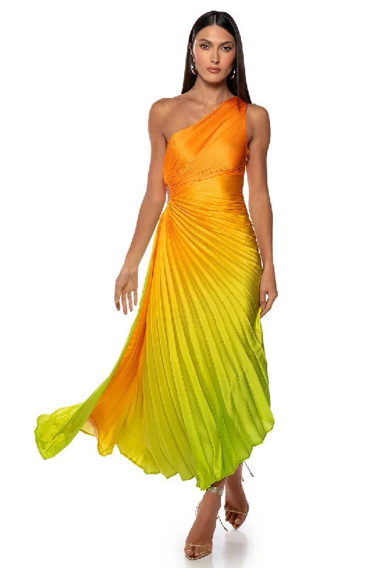 ON MY OWN WAVE OMBRE ONE SHOULDER MAXI DRESS Glamorous maxi dresses