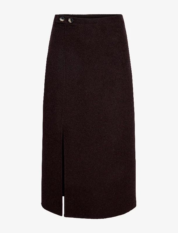 Adrian Skirt in Brushed Wool Striped unclassified skirts