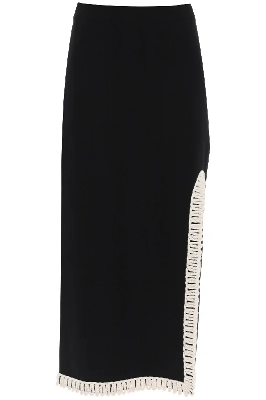 By malene birger gabie maxi skirt with crochet trims Q72083002 BLACK Wrap Maxi Skirt