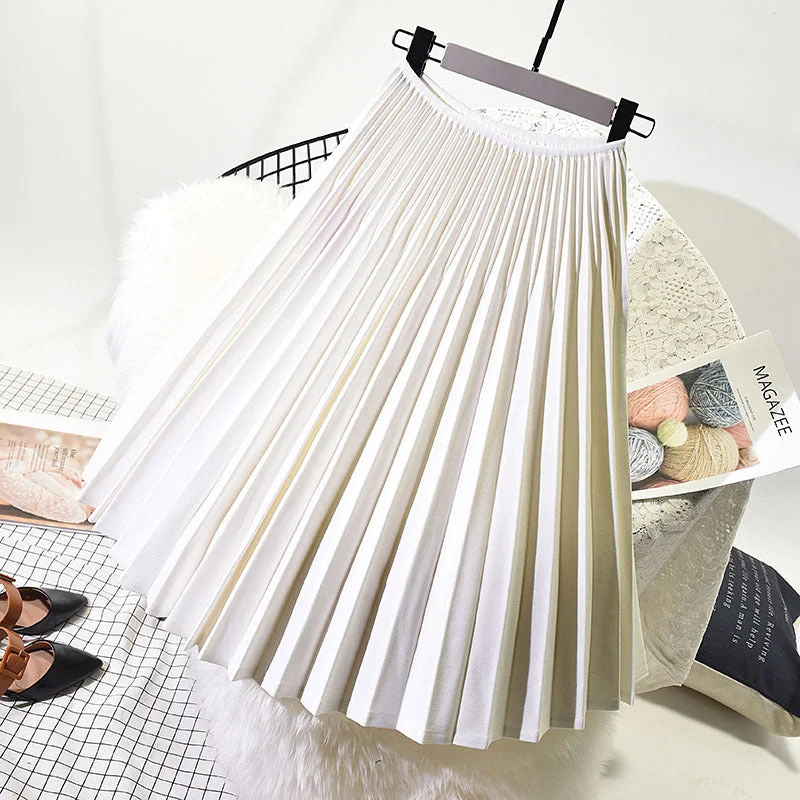 High Waist White Long Skirt Midi Maxi Skirt