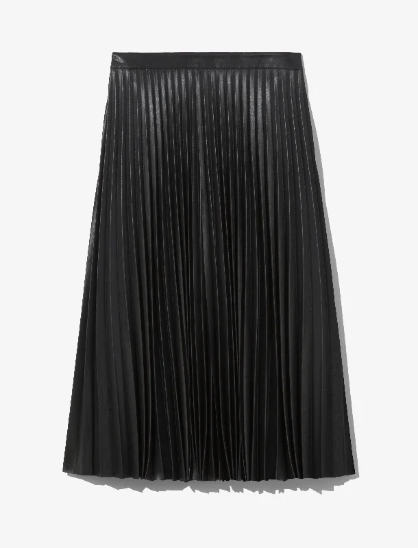 Daphne Pleated Skirt in Faux Leather Low-rise unclassified skirts