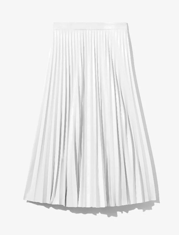 Daphne Pleated Skirt in Faux Leather Long unclassified skirts