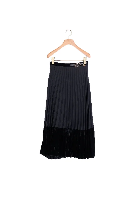 Jupe longue plissée portefeuille Button-front Maxi Skirt