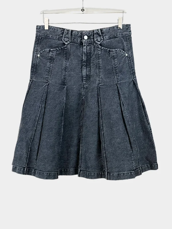 Flared Denim Skirt Skater Denim Skirt