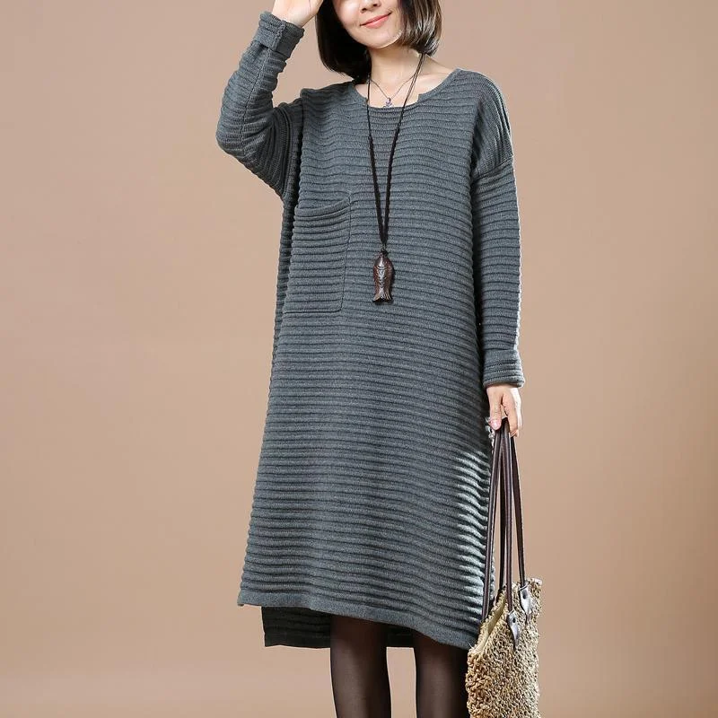 Gray sweaters oversized woman sweater dresses Loose Knit Sweater