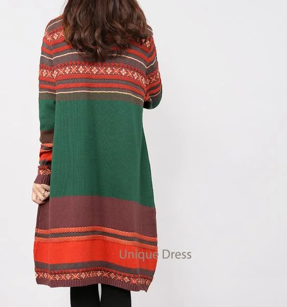 Green Oversize holiday long sweater dress Chunky Knit Sweater Dress