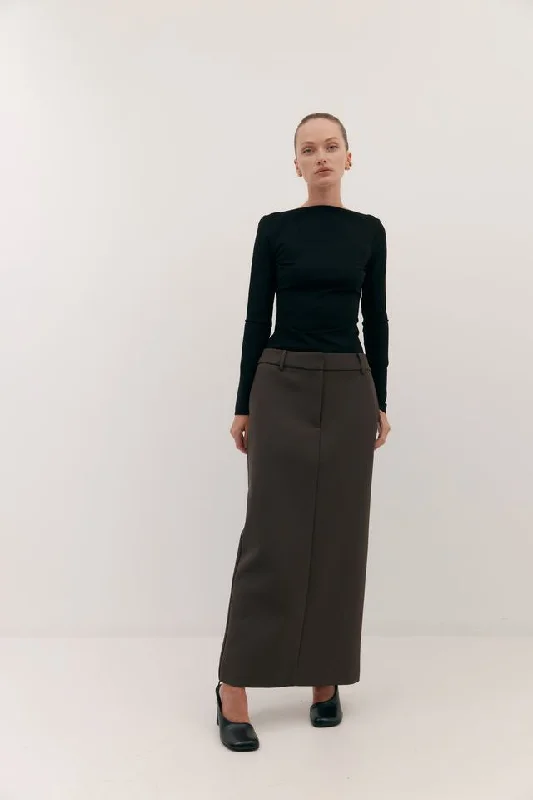 Harris Tapper Long Jas Skirt - Umber Tulle Maxi Skirt