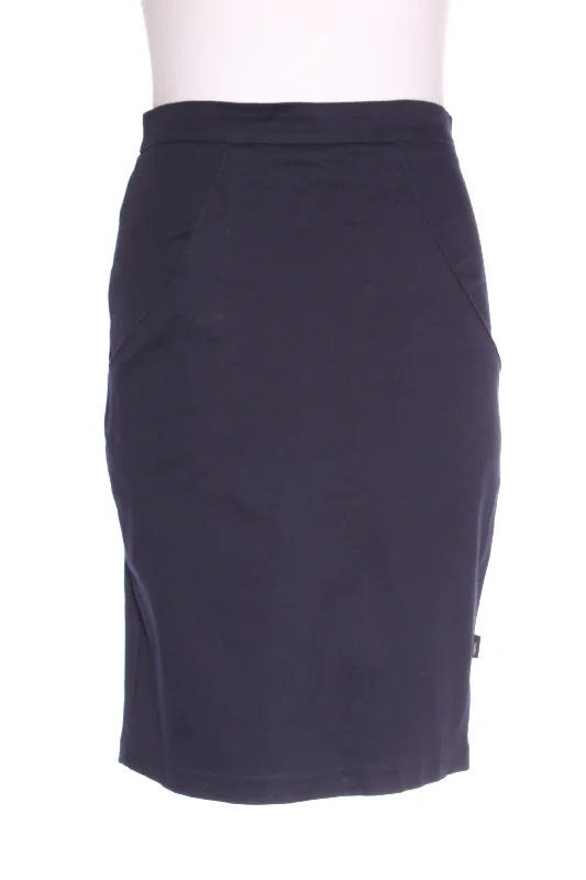 KILT (NZ) Navy stretch denim skirt! 8 Button-front Denim Skirt