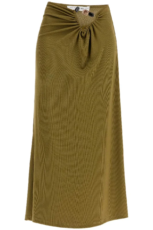 long skirt with stones 24024164 OLIVE Pleated A-line Skirt