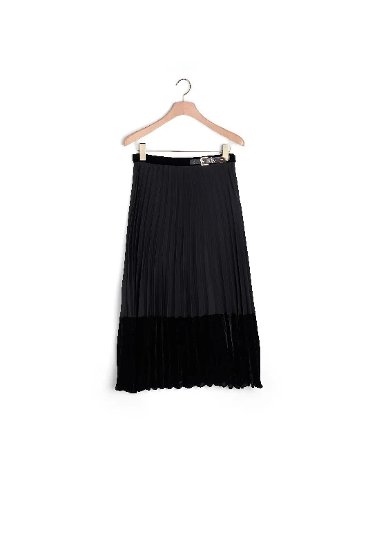 Jupe longue plissée portefeuille Printed Long Skirt