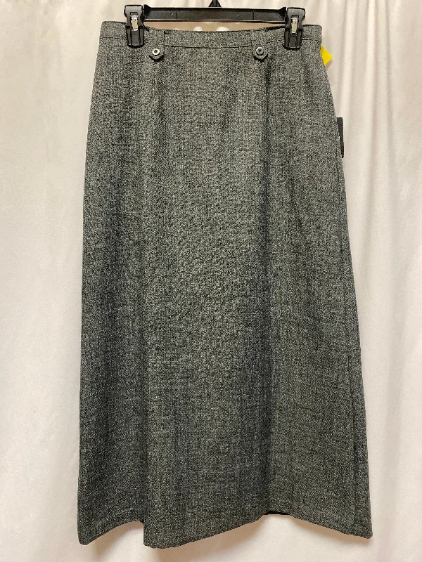 Skirt Maxi By Sag Harbor In Grey, Size: 8 Plaid Maxi Skirt