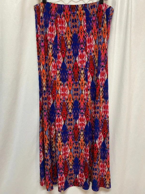 Skirt Maxi By Susan Graver In Multi-colored, Size: L Maxi Skirt Party