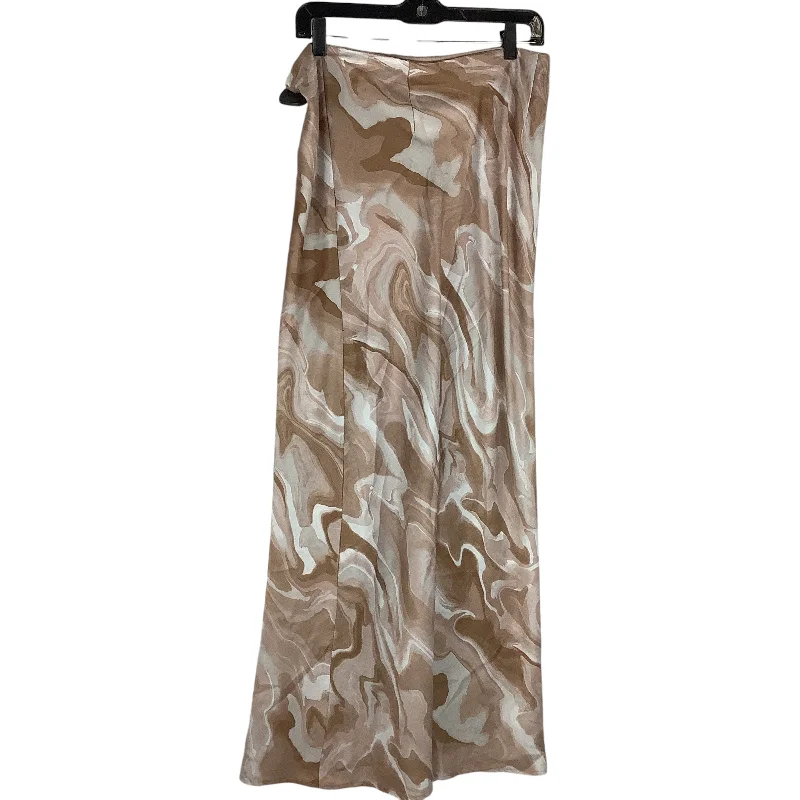 Skirt Maxi By Vestique In Tan, Size: M Floral A-line Skirt