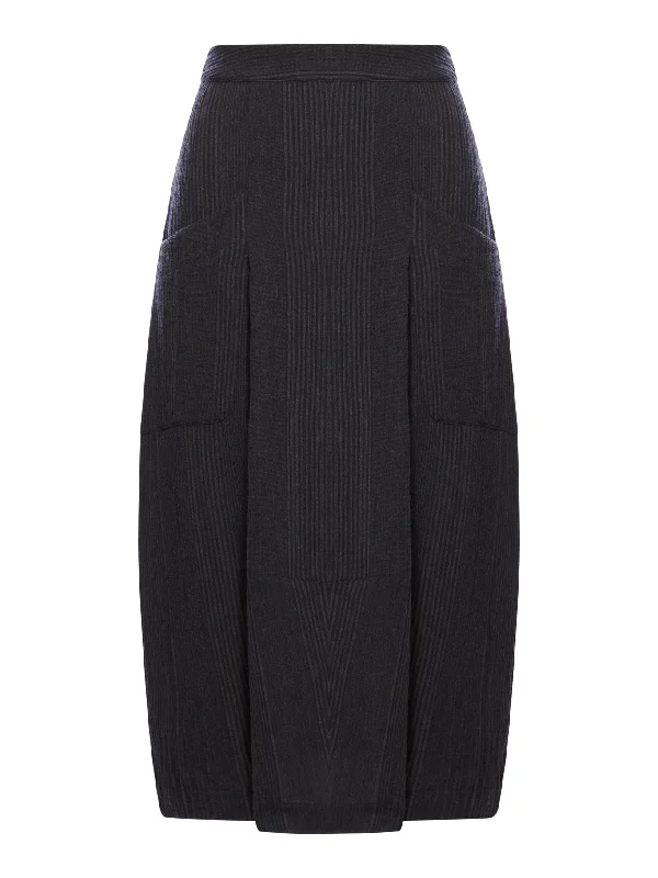 Bombé skirt in embossed pinstripe wool blend Cocktail unclassified skirts