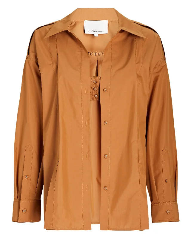 3.1 Phillip Lim Bra-Detail Oversized Poplin Shirt Chic Shirt Dress