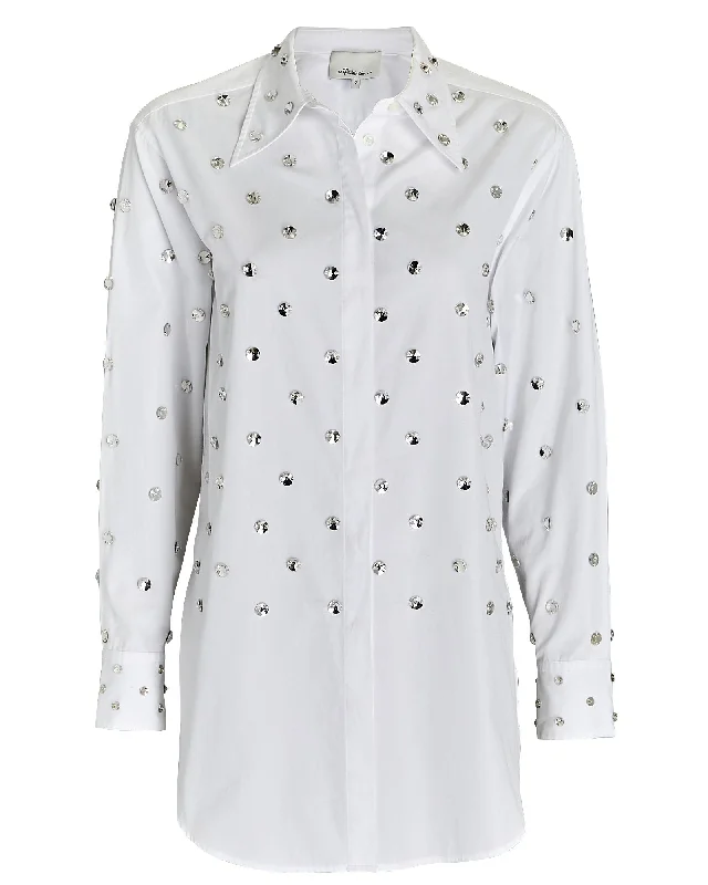 3.1 Phillip Lim Crystal-Embellished Poplin Shirt Summer Shirt Dress