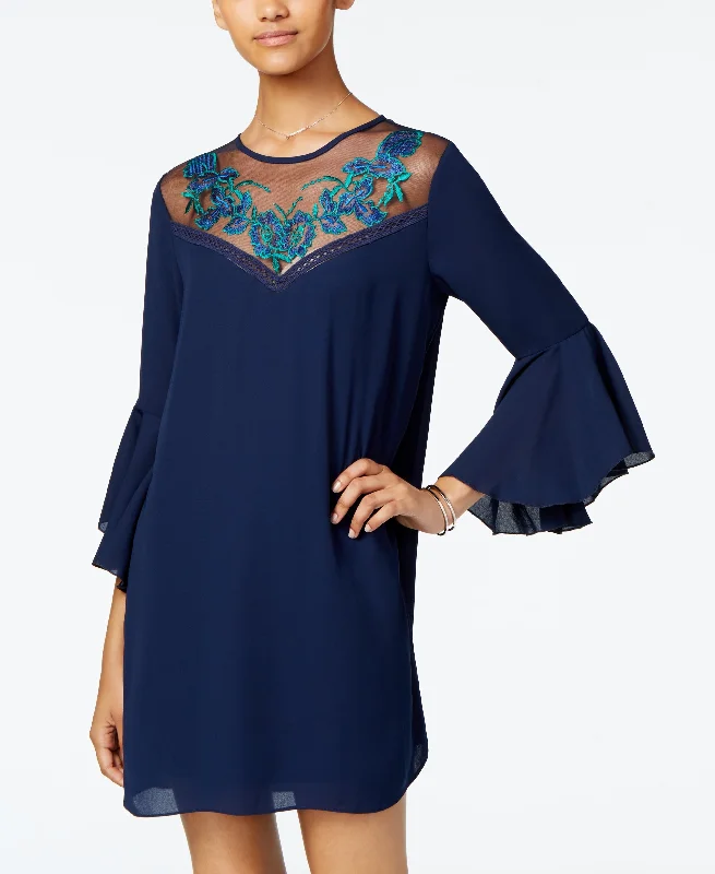 City Studios Juniors Embroidered Bell Sleeve Dress Club unclassified dresses