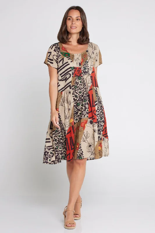 Emery Dress - Khaki Floral Anniversary floral dresses