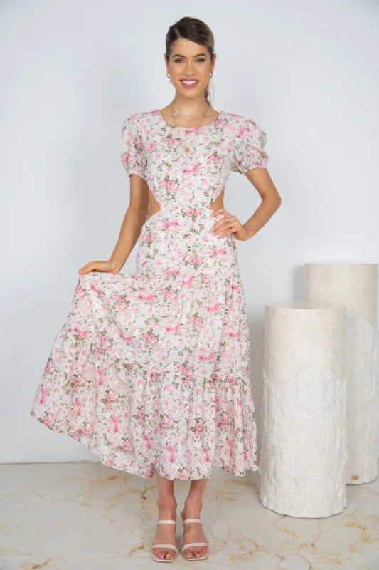 Gretel Dress - Pink Floral New Year's Eve floral dresses