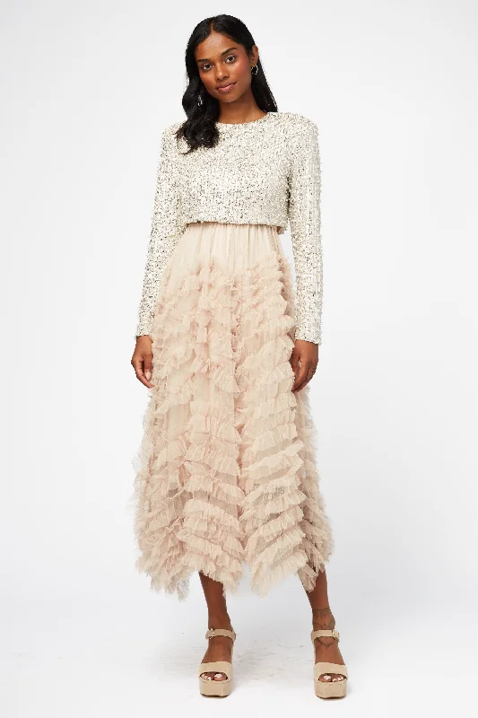 Robin Ruffle Tulle Midi Skirt Midi Skirt Trend